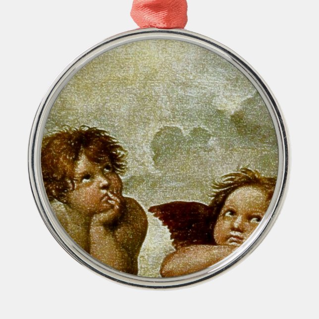 Information om Raphaels "Sistine Madonna" (cirka 1 Julgransprydnad Metall (Framsidan)