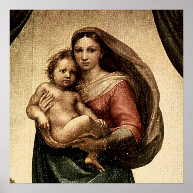 Information om Raphaels "Sistine Madonna" (cirka 1 Poster (Framsidan)