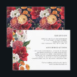 Information om Red Amaryllis Botanical Winter Wedd Tilläggskort<br><div class="desc">Berätta för dina gäster om din händelseinformation med det här informationskortet för blommigt bröllop i anpassade. Den har vattenfärgen amaryllis,  ro,  ranunculus och krysanthemum med ett matchande blommönster. Anpassa genom att lägga till information. Kortet med uppgifter om blommigten är perfekt för höst- och vinterbröllop. Matchande objekt är tillgängliga.</div>