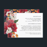 Information om Red Amaryllis Botanical Winter Wedd Tilläggskort<br><div class="desc">Berätta för dina gäster om din händelseinformation med det här informationskortet för blommigt bröllop i anpassade. Den har vattenfärgen amaryllis,  ro,  ranunculus och krysanthemum med ett matchande blommönster. Anpassa genom att lägga till information. Kortet med uppgifter om blommigten är perfekt för höst- och vinterbröllop. Matchande objekt är tillgängliga.</div>