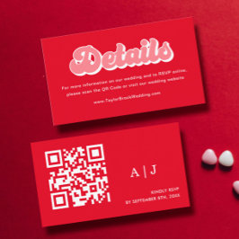 Information om Red and Rosa Valentines Bröllop web Tilläggskort