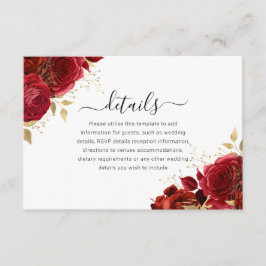 Information om Red & Guld Blommigt Quinceanera ell Tilläggskort