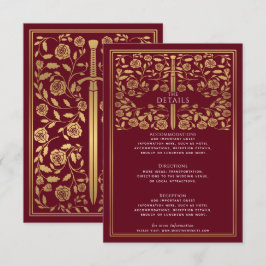 Information om Red Royal Medieval Sword Bröllop Tilläggskort