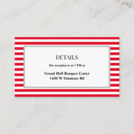 Information om Red/White Rand Framed Bröllop Tilläggskort