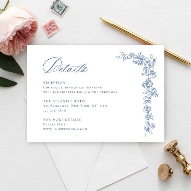 Information om renaissance Ornate Dusty Blue Bröll Tilläggskort (Skapare uppladdad)