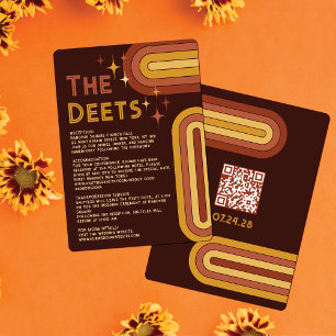 Information om Retro 70:s Regnbåge Bröllop i Typog Tilläggskort