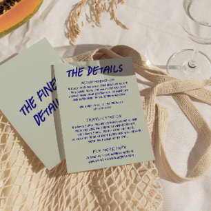 Information om Retro Bröllop för handskriven färgl Tilläggskort