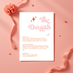 Information om Retro Coral Rosa Groovy Script Bröl Tilläggskort