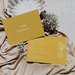 Information om Retro Hand plockade Gult Colorful B Tilläggskort