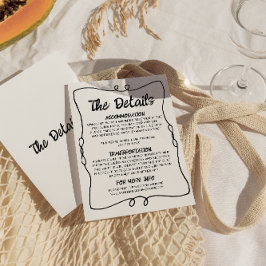 Information om Retro Hand Ram Modern Bröllop Tilläggskort