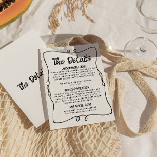 Information om Retro Hand Ram Modern Bröllop Tilläggskort