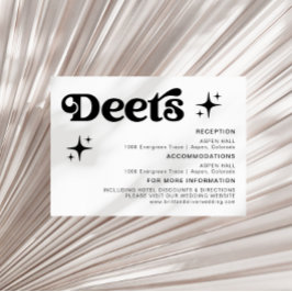 Information om Retro Modern Black and White Bröllo Tilläggskort