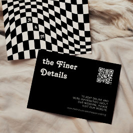 Information om Retro Modern Chic Black Checker Fin Tilläggskort