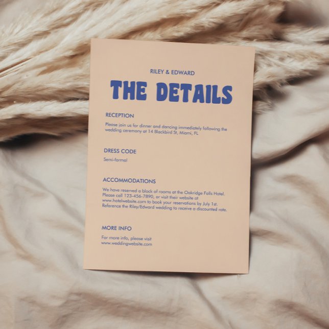 Information om Retro Modern fet Typografi Bröllop Tilläggskort (Skapare uppladdad)