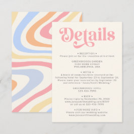 Information om Retro Modern Pastel Bröllop Tilläggskort
