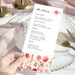 Information om Retro Pastel Rosa Boho Wildblomme B Meny