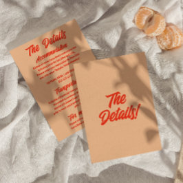 Information om Retro Peach Minimal Roligt Modern B Tilläggskort