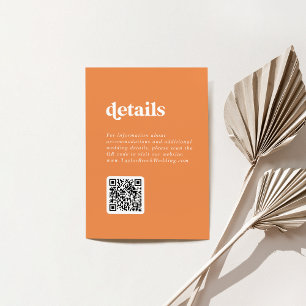Information om Retro Summer Orange White QR Code B Inbjudningar
