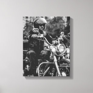 Information om Rider Motorcykel Biker Rider Canvastryck