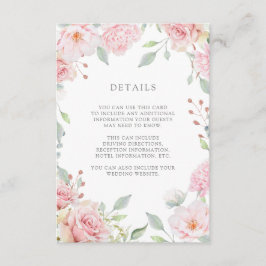 Information om Ro Rosa Blommigt Bröllop Guest   Tilläggskort