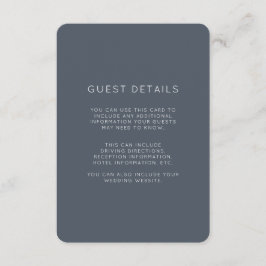 Information om roantic Dusty Blue Bröllop Guest Tilläggskort