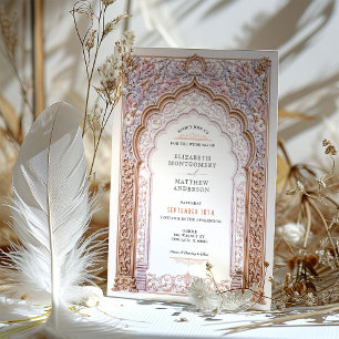 Information om Rococo Baroque Guld Arch Bröllop Or Inbjudningar