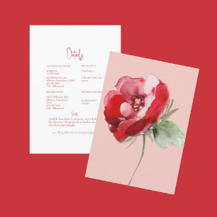 Information om Röd och Blommigt Bröllop Inbjudningar