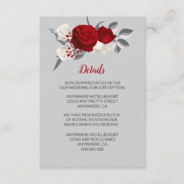 Information om Röda och vita blommor silver löv Tilläggskort