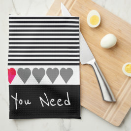 Information om roligtens hjärta med modern Rand Kökshandduk