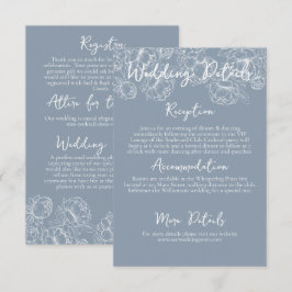 Information om Romantic Boho Dusty Blue Botanical Tilläggskort