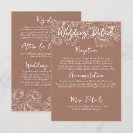 Information om Romantic Boho Mocha Mousse Blommigt Tilläggskort
