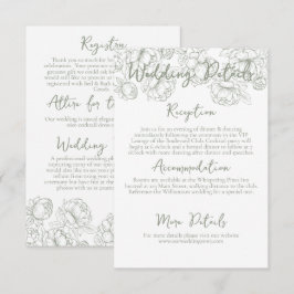 Information om Romantic Boho Sage Grönt Blommigt B Tilläggskort