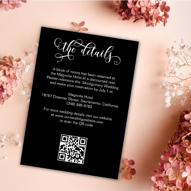 Information om Romantic Callighraphy Gothic Bröllo Tilläggskort (Skapare uppladdad)