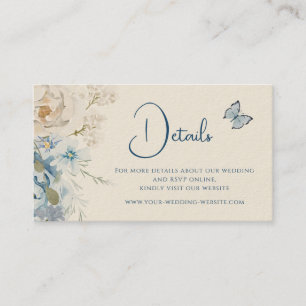 Information om Romantic Dusty Blue Blommigt Bröllo Visitkort