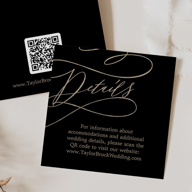 Information om Romantic Guld och Black QR Code Brö Tilläggskort (Skapare uppladdad)