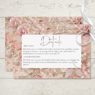 Information om Romantic Rosa Blommigt Monogram Ar Tilläggskort