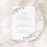 Information om Romantic Soft Blue Vintage Blommigt Tilläggskort<br><div class="desc">Kortet för bröllop-detaljer för elegantens romantiska detaljer,  försett med en förbluffande blommigt för blå vattenfärg och klassisk kalligrafi.</div>