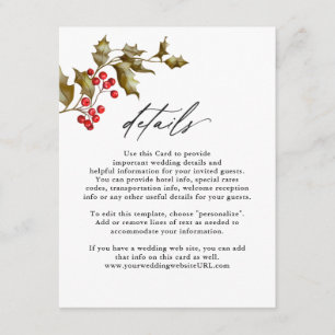 Information om Romantic Winter Blommigt och Evergr Tilläggskort