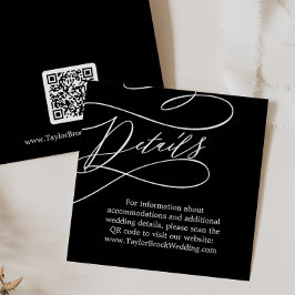 Information om Romantisk kalligrafi, svart QR-kod, Tilläggskort
