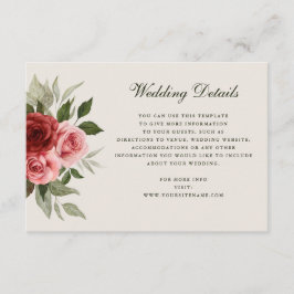 Information om Romantisk vattenfärg Ro Elegant brö Tilläggskort