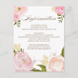 Information om Romantiska vattenfärgsblommor Bröll Tilläggskort