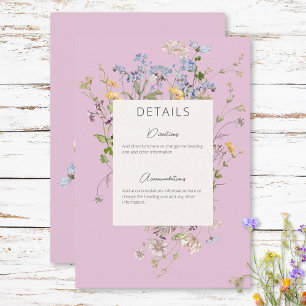 Information om Rosa av delikat Boho Wildblommor Br Tilläggskort