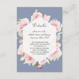 Information om rosa Blommigt Geometric Dusty Blue  Tilläggskort