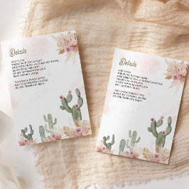 Information om rosa Boho Blommigt Pampas Cactus Br Tilläggskort
