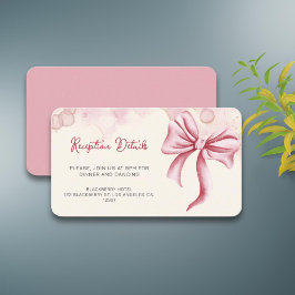 Information om rosa Bow Quinceanera Watercolor Rec Tilläggskort