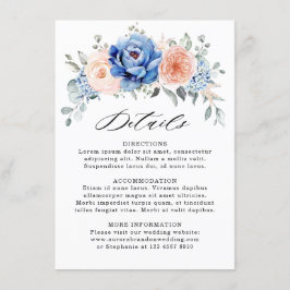 Information om Rosa Bröllop om marinblå skiffer Tilläggskort
