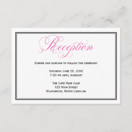 Information om rosa Calligraphy-bröllopsmottagare Tilläggskort