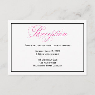 Information om rosa Calligraphy-bröllopsmottagare Tilläggskort