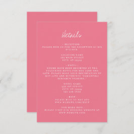 Information om rosa Coordinate Bröllop Tilläggskort