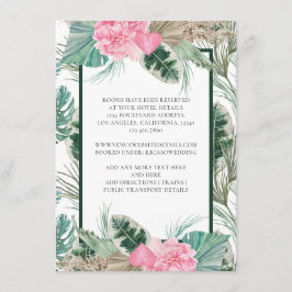 Information om rosa Flamingo Tropical Bröllop Tilläggskort